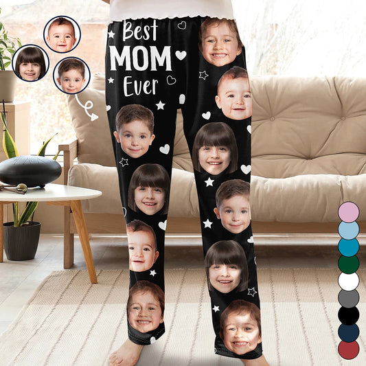 Custom Photo Best Mom Grandma Ever - Personalized Pajama Pants