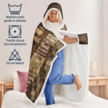 My Reading Blanket Just A Girl Who Loves Books - Personalized Wearable Hooded Blanket