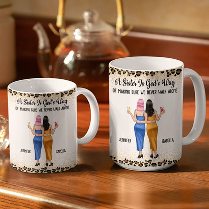 Friends We Never Walk Alone - Personalized White Edge-to-Edge Mug