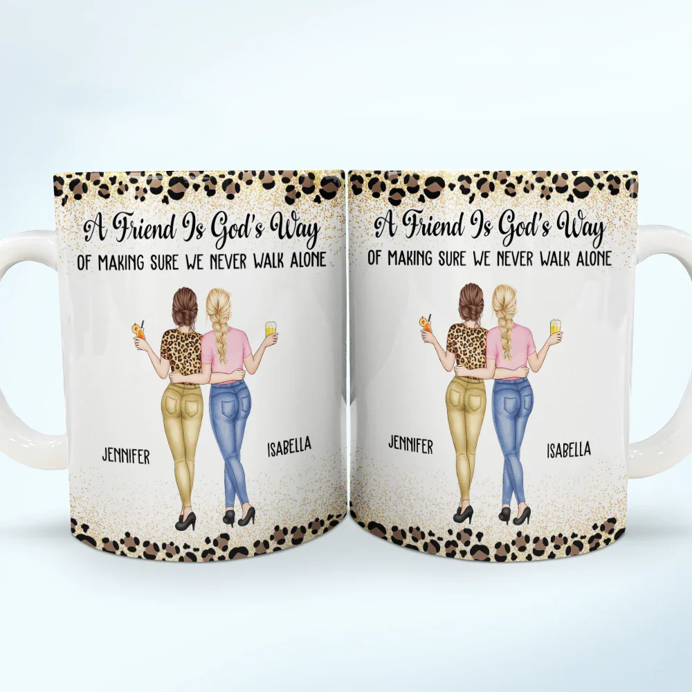 Friends We Never Walk Alone - Personalized White Edge-to-Edge Mug