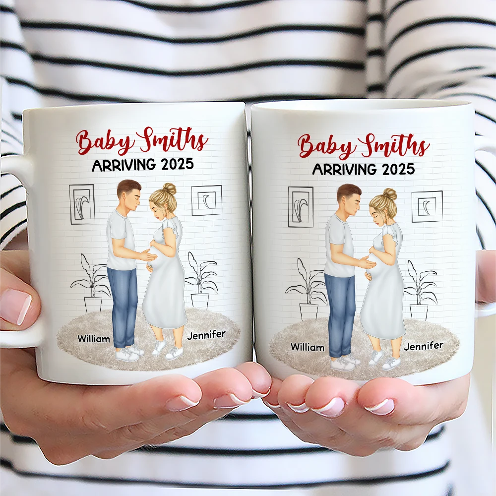 Baby Arriving Expecting Family - Personalized Mug