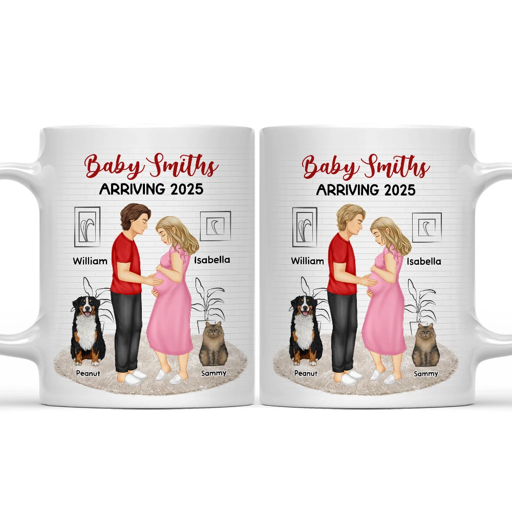 Baby Arriving Expecting Family - Personalized Mug