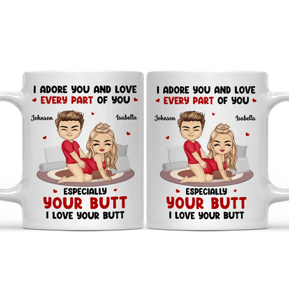 Funny Couple I Adore And Love Every Part Of You - Personalized Mug