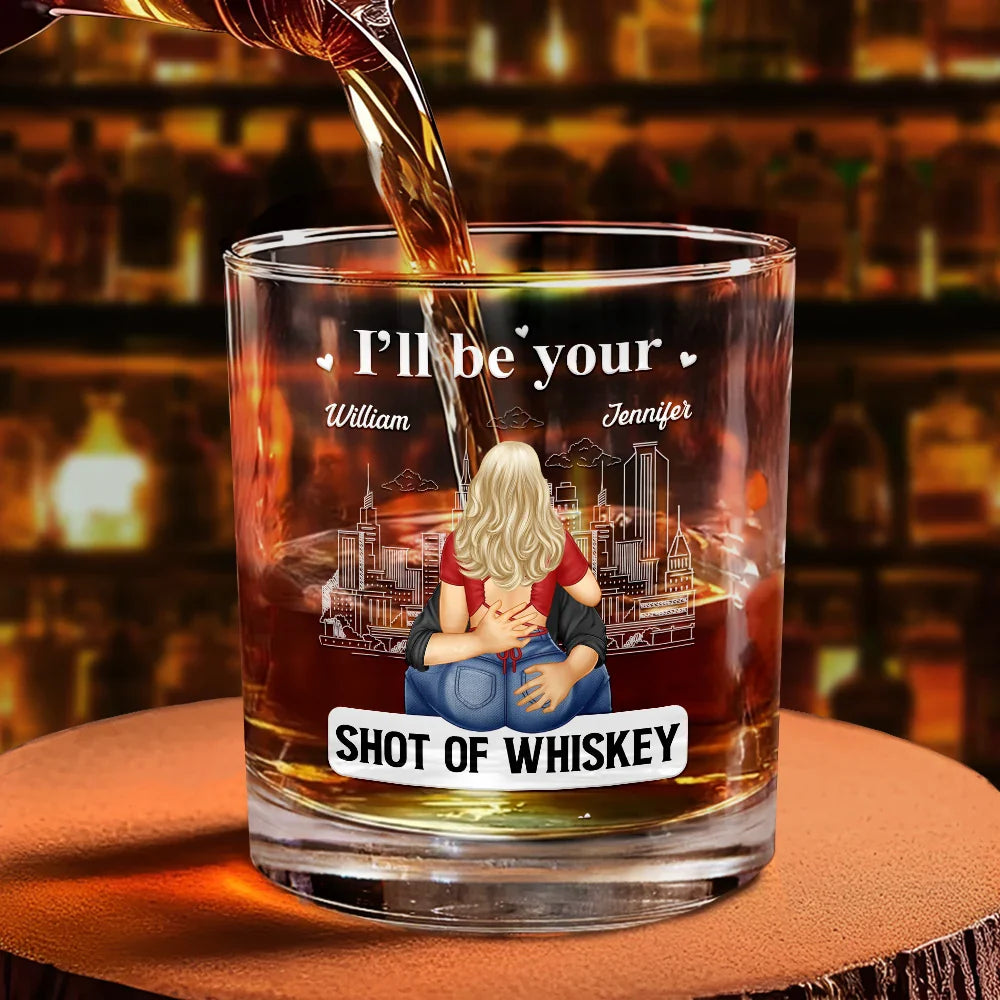 Couple Shot Of Whiskey & Glass Of Wine - Personalized Combo Wine & Whiskey Glass