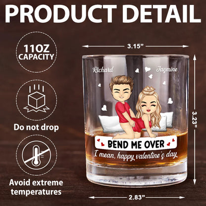 Couple Bend Me Over I Love You - Personalized Whiskey Glass