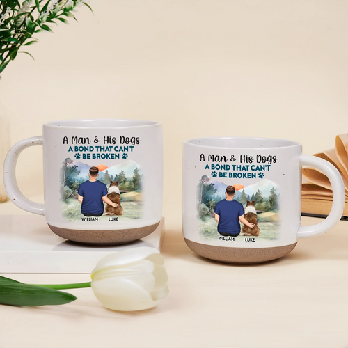A Girl And Her Dog A Bond That Can't Be Broken - Personalized Pottery Mug