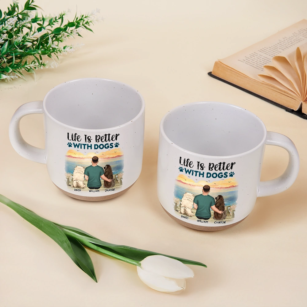A Girl And Her Dog A Bond That Can't Be Broken - Personalized Pottery Mug