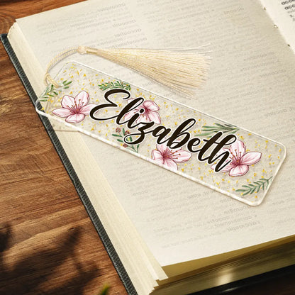 Birth Month Flower & Name - Personalized Acrylic Bookmark