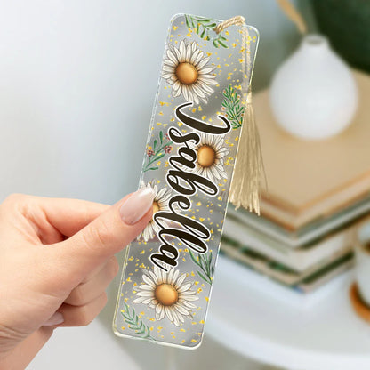 Birth Month Flower & Name - Personalized Acrylic Bookmark