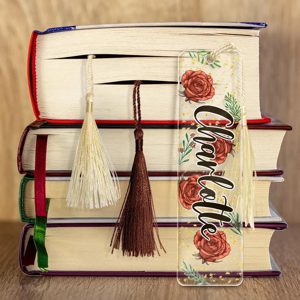 Birth Month Flower & Name - Personalized Acrylic Bookmark