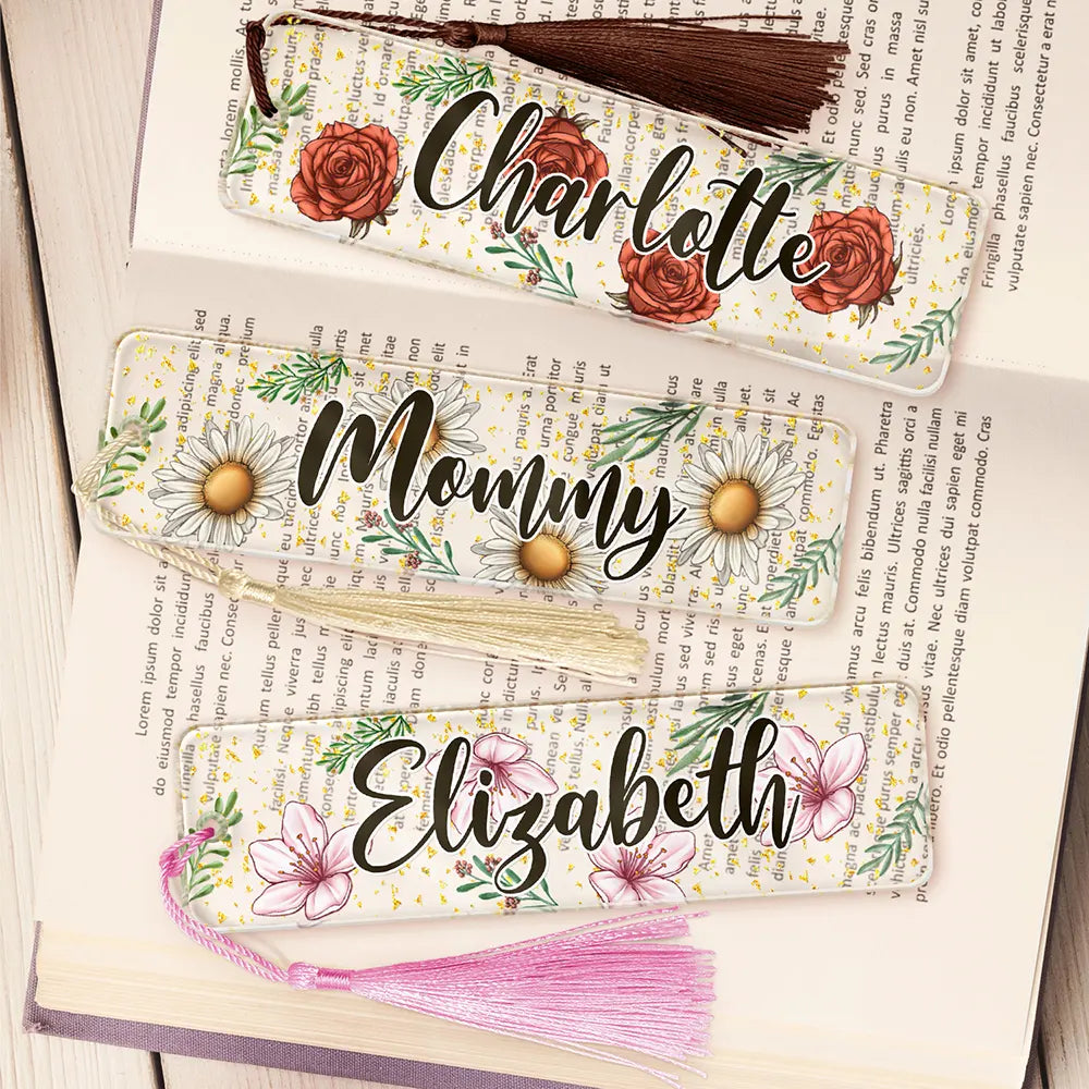 Birth Month Flower & Name - Personalized Acrylic Bookmark