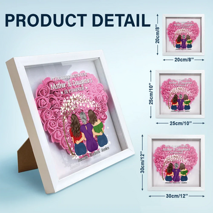 Gift For Mother,Gift For Daughter,Mom - Daughters (Adult),Love - The Love Between Mother & Daughters Is Forever - Personalized Flower Shadow Box