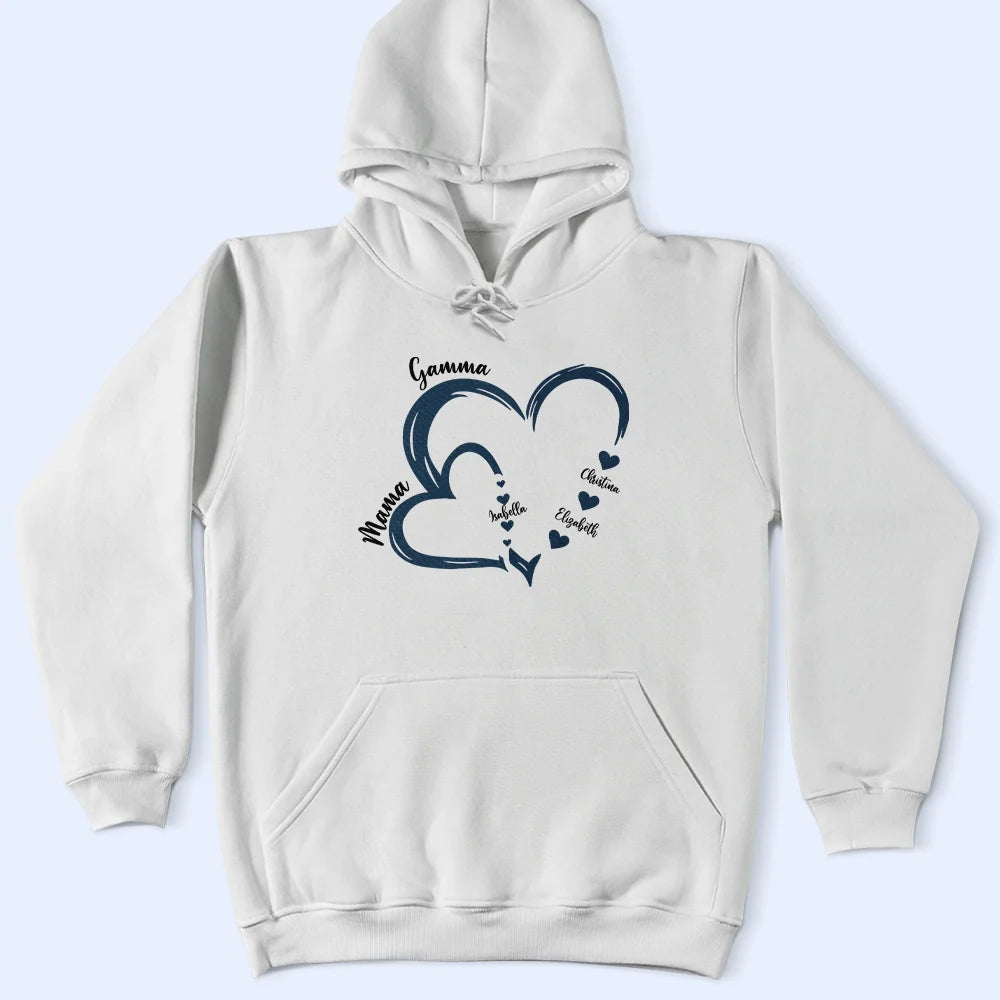 Gift For Mother,Happy,Gift For Grandma,Grandma, Grandkids - Grandma Mom Little Hearts - Personalized T Shirt
