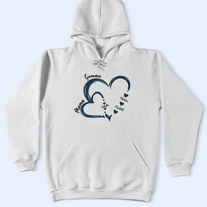 Gift For Mother,Happy,Gift For Grandma,Grandma, Grandkids - Grandma Mom Little Hearts - Personalized T Shirt
