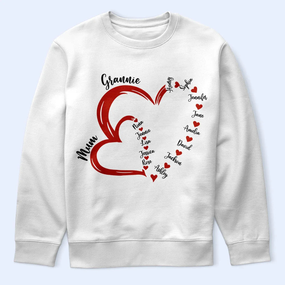 Gift For Mother,Happy,Gift For Grandma,Grandma, Grandkids - Grandma Mom Little Hearts - Personalized T Shirt
