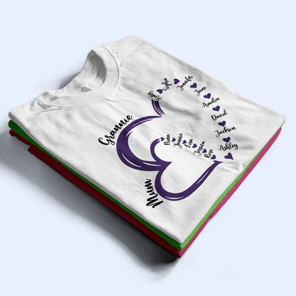 Gift For Mother,Happy,Gift For Grandma,Grandma, Grandkids - Grandma Mom Little Hearts - Personalized T Shirt
