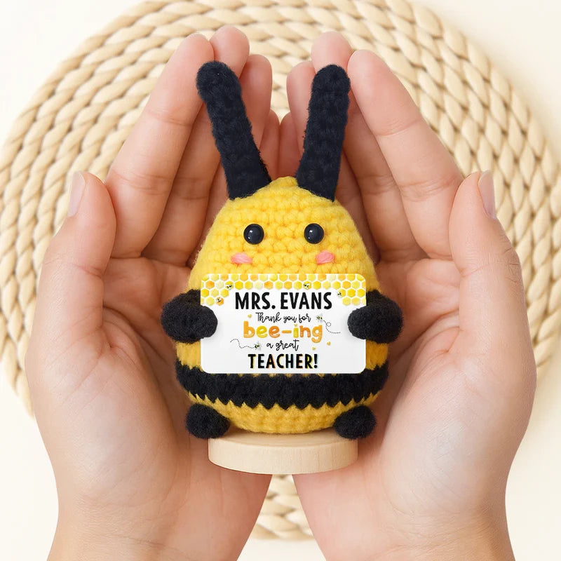 Thank You For Bee-ing Such An Amazing Teacher - Personalized Doll Crochet With Custom Card