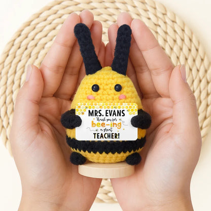 Thank You For Bee-ing Such An Amazing Teacher - Personalized Doll Crochet With Custom Card