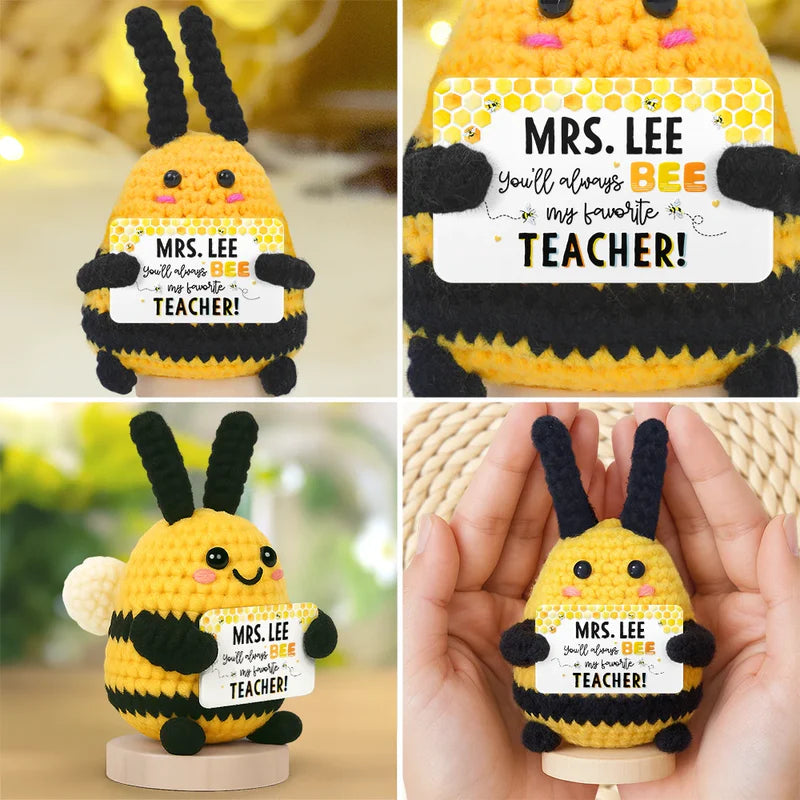 Thank You For Bee-ing Such An Amazing Teacher - Personalized Doll Crochet With Custom Card