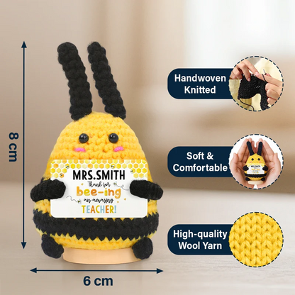 Thank You For Bee-ing Such An Amazing Teacher - Personalized Doll Crochet With Custom Card