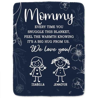 Grandpa Grandma Every Time You Snuggle This Blanket - Personalized Fleece Blanket