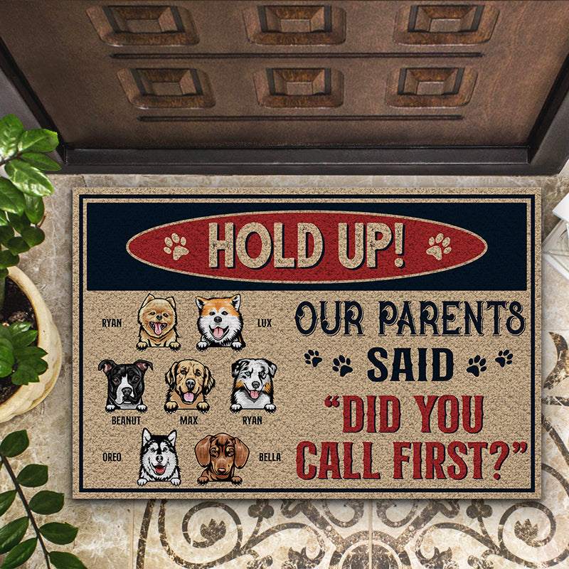 Did You Call First - Dog Lovers Gift - Personalized Custom Doormat
