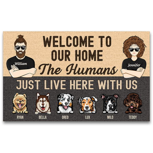 Dog Lover Couple Welcome To Our Home - Personalized Custom Doormat