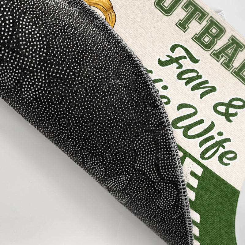 Crazy Football Fan & His Wife Live Here - Gift For Couple - Personalized Custom Doormat