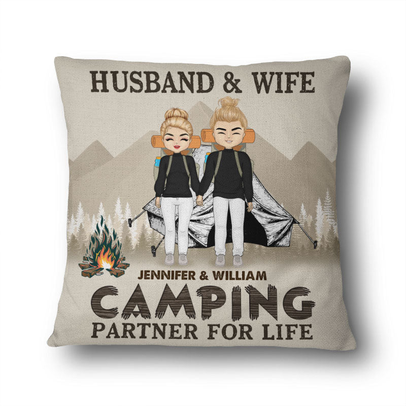 Camping Couple Partner For Life - Gift For Couple - Personalized Custom Pillow