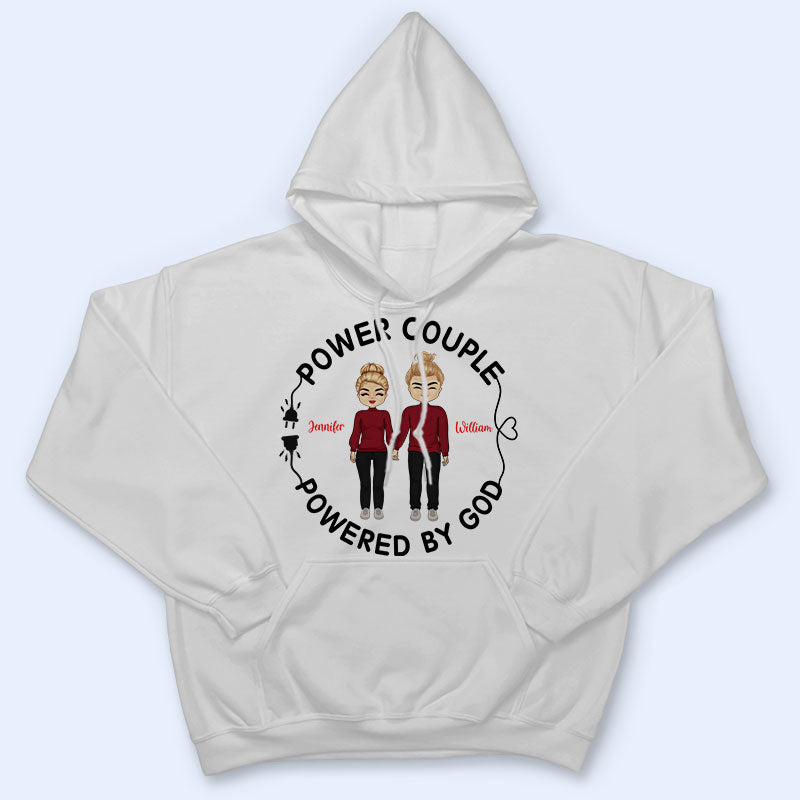 Chibi Couple Powered By God - Personalized Custom T Shirt