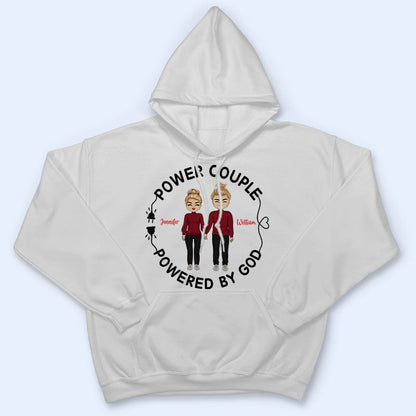 Chibi Couple Powered By God - Personalized Custom T Shirt