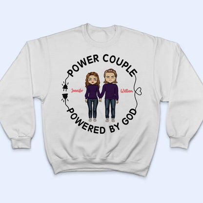 Chibi Couple Powered By God - Personalized Custom T Shirt