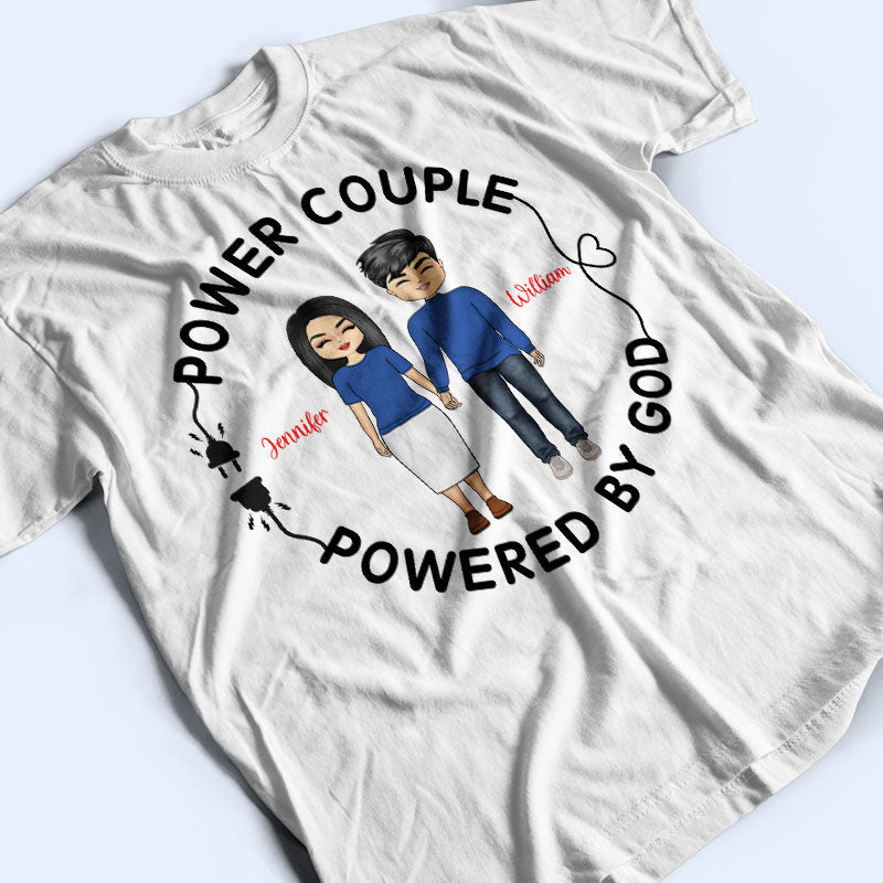 Chibi Couple Powered By God - Personalized Custom T Shirt
