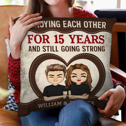 Chibi Couple Annoying Each Other - Couple Gift - Personalized Custom Pillow