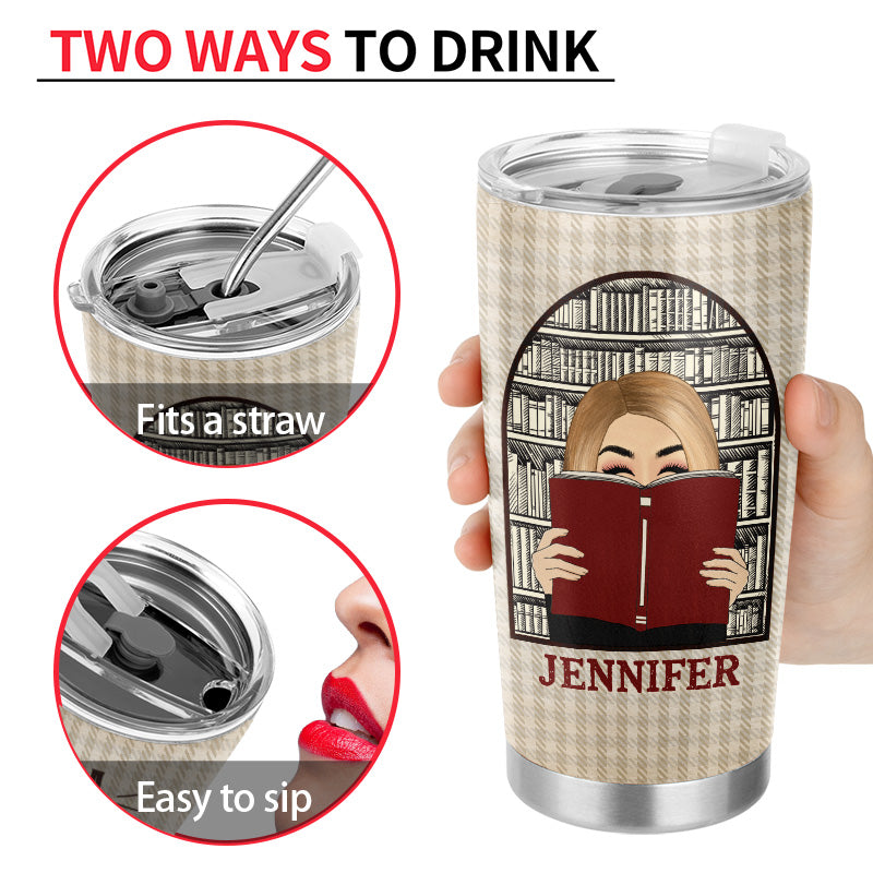 Chibi Girl Who Loves Books - Gift For Reading Lover - Personalized Custom Tumbler