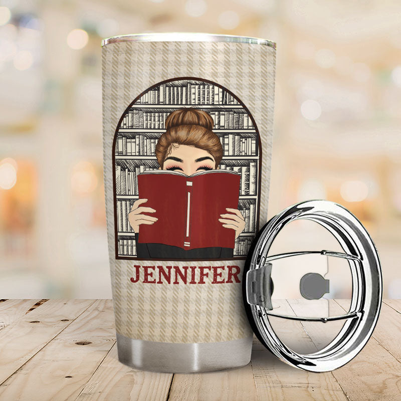 Chibi Girl Who Loves Books - Gift For Reading Lover - Personalized Custom Tumbler