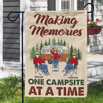 Camping Family Making Memories One Campsite At A Time - Personalized Custom Flag