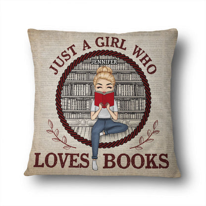 Chibi Boy & Girl Who Loves Books - Gift For Reading Lovers - Personalized Custom Pillow