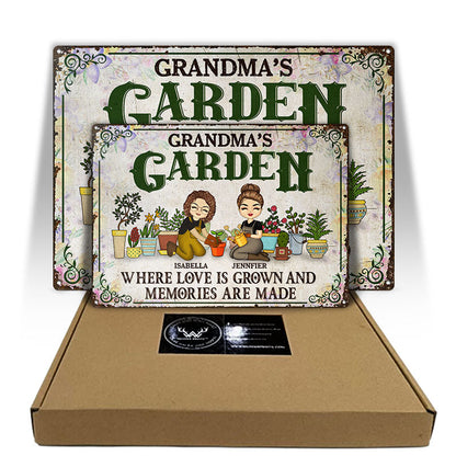 Gardening Where Love Is Grown - Gift For Grandma, Mom, Auntie - Personalized Custom Classic Metal Signs