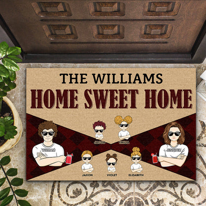 Family Couple Home Sweet Home - Gift For Family - Personalized Custom Doormat