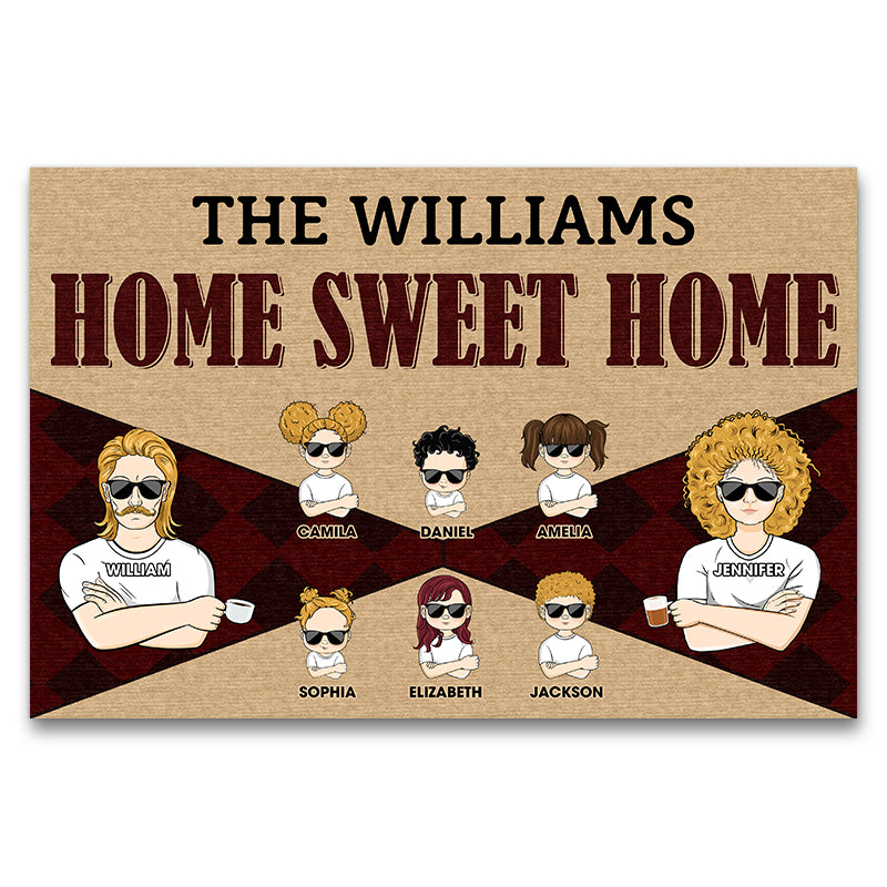 Family Couple Home Sweet Home - Gift For Family - Personalized Custom Doormat