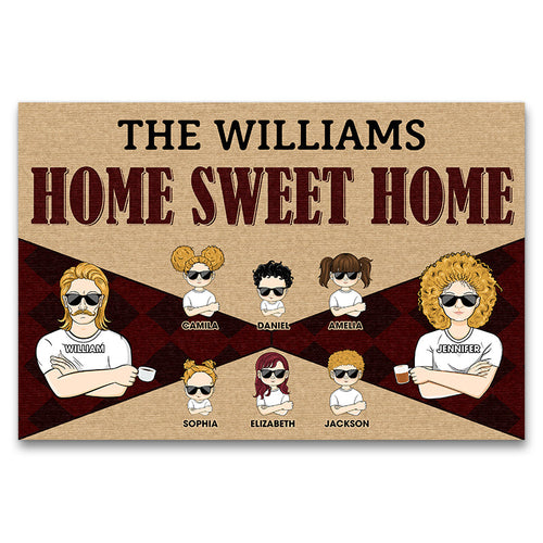 Family Couple Home Sweet Home - Gift For Family - Personalized Custom Doormat