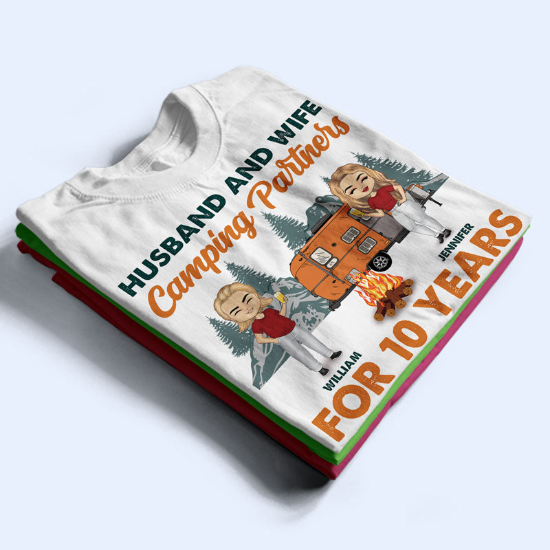 Camping Partners For Years - Couple Gift - Personalized Custom T Shirt