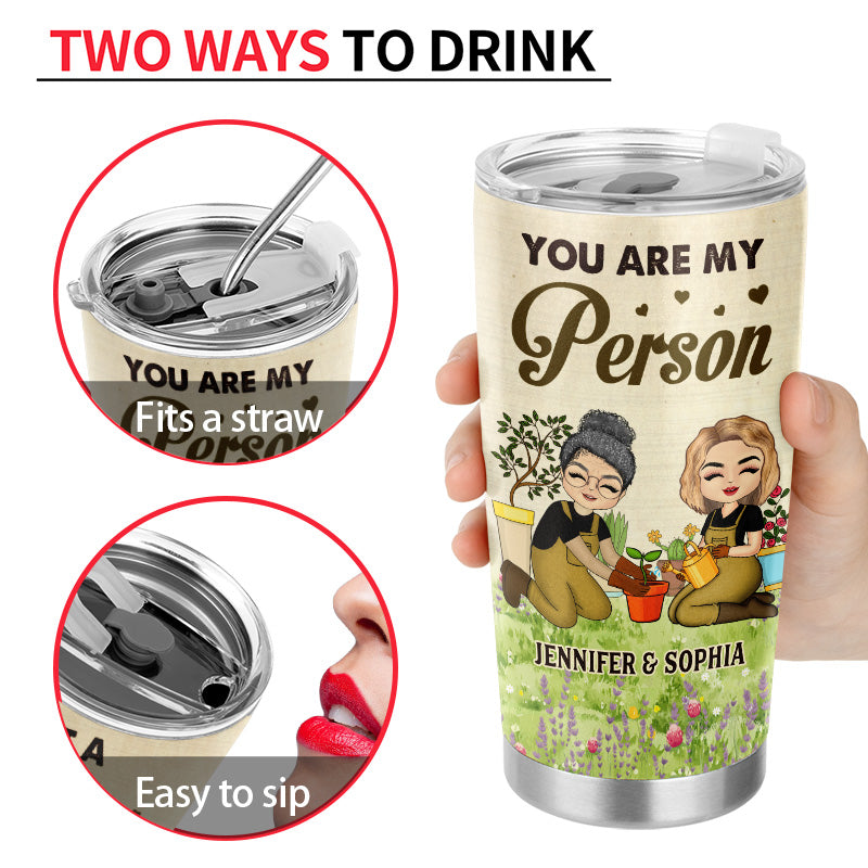 A Girl Who Loves Gardening With Her Grandma Mother Auntie - Gift For Family - Personalized Custom Tumbler