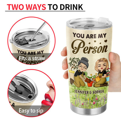 A Girl Who Loves Gardening With Her Grandma Mother Auntie - Gift For Family - Personalized Custom Tumbler