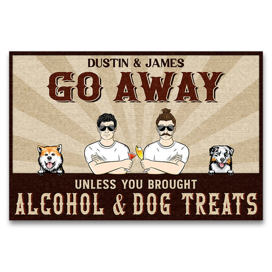 Family Unless You Brought Alcohol And Dog Treats - Personalized Custom Doormat