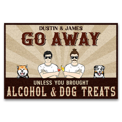 Family Unless You Brought Alcohol And Dog Treats - Personalized Custom Doormat