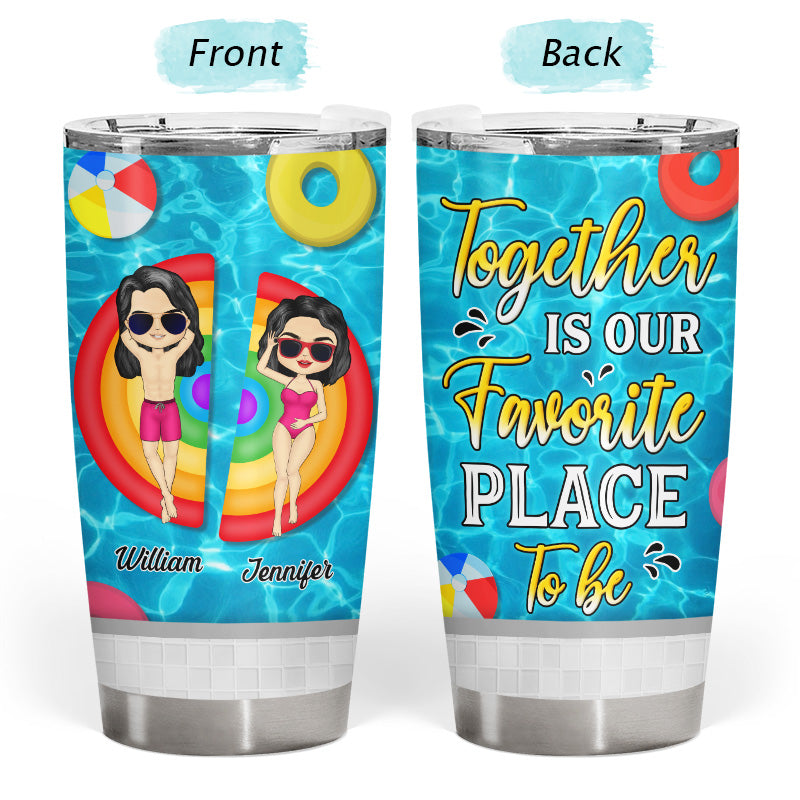 Together Is Our Favorite Place To Be - Couple Gifts - Personalized Custom Tumbler