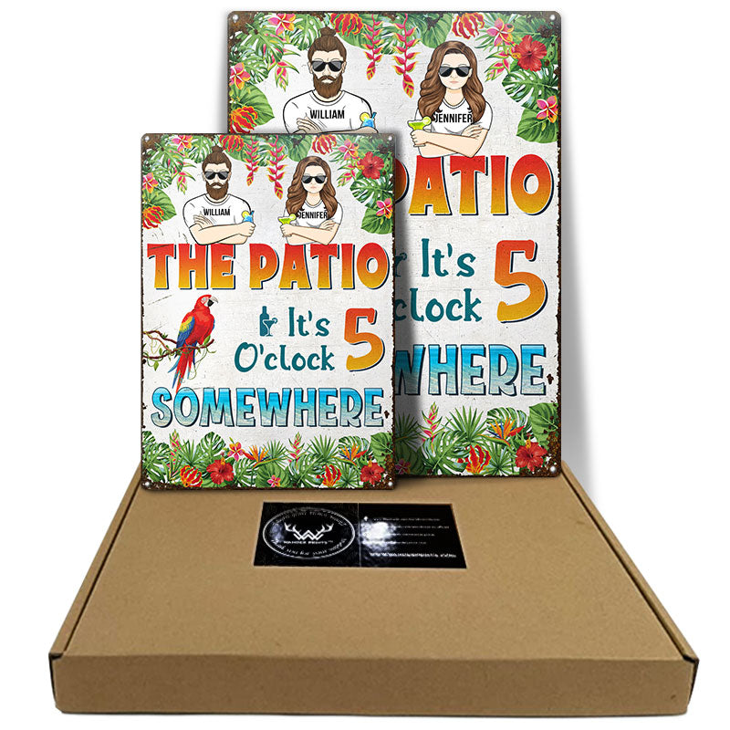 It's 5 O'Clock Somewhere Couple Husband Wife - Personalized Custom Classic Metal Signs