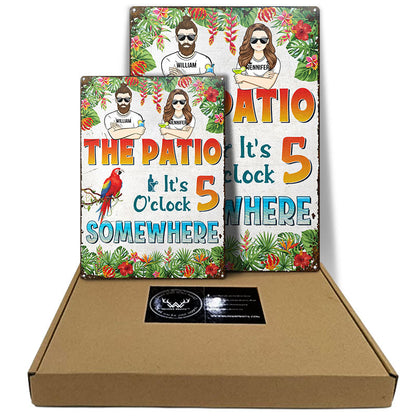 It's 5 O'Clock Somewhere Couple Husband Wife - Personalized Custom Classic Metal Signs